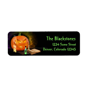 Étiquettes d'adresse de retour Halloween déplaisan