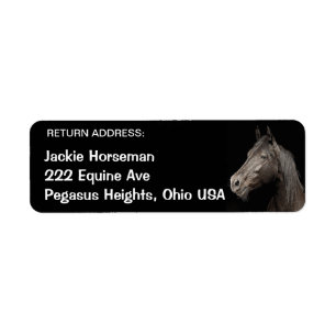 Étiquettes d'adresse de retour HORSE Equine