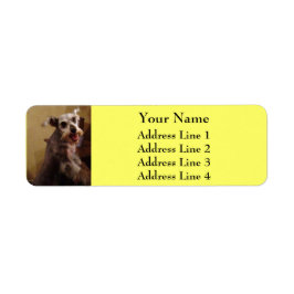 Étiquettes d'adresse de retour Jaune Schnauzer Min