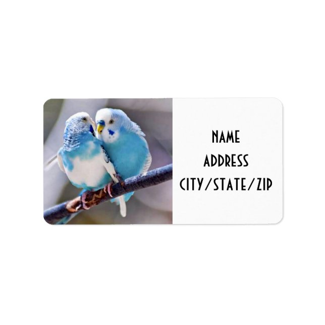 ÉTIQUETTES D'ADRESSE DE RETOUR "LOVEBIRDS" (Devant)