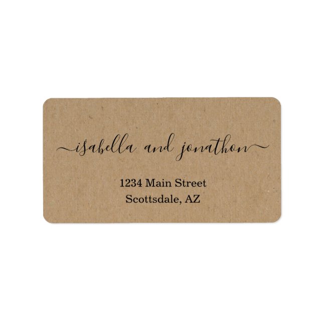 Étiquettes d'adresse de retour Mariage simple - Kr (Devant)