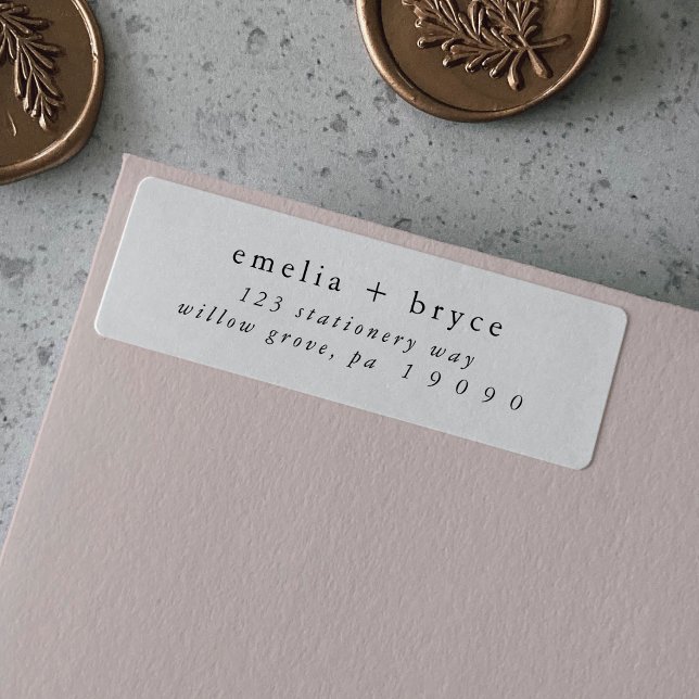 Étiquettes d'adresse de retour minimalistes unique (EMELIA Minimalist Unique Return Address Labels)