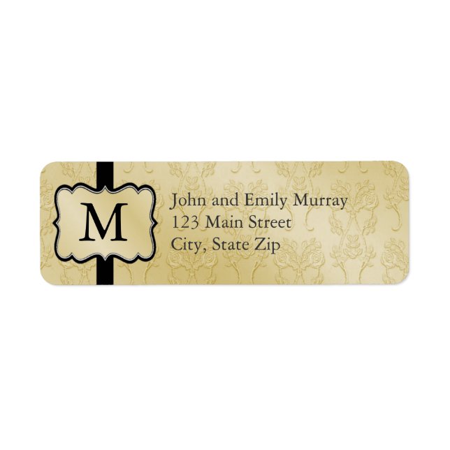 Étiquettes d'adresse de retour Monogramme (Devant)