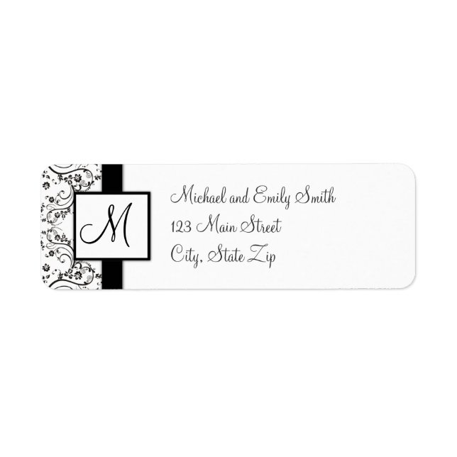 Étiquettes d'adresse de retour Monogramme (Devant)
