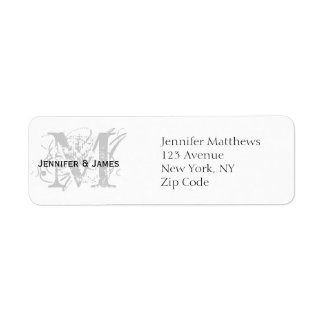 Étiquettes d'adresse de retour Monogramme chic