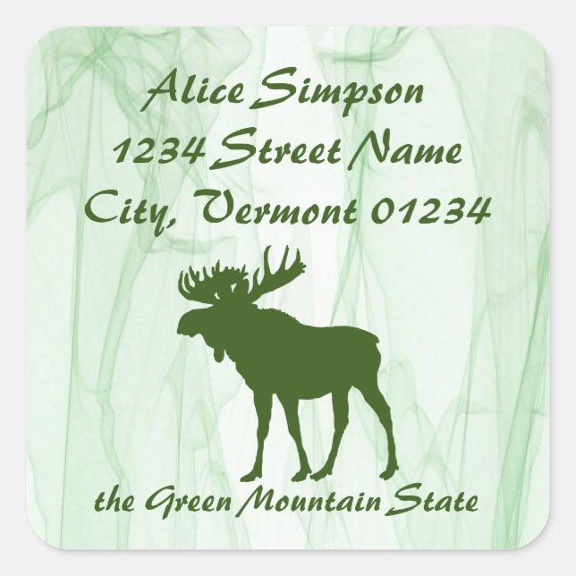 Étiquettes d'adresse de retour Moose, Vermont (Devant)