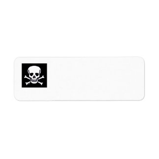 Étiquettes d'adresse de retour noir et blanc Skull