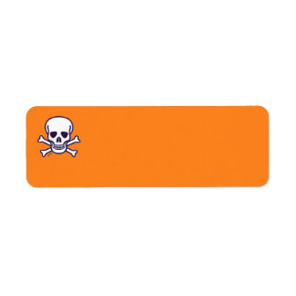 Étiquettes d'adresse de retour orange Skull n Bone