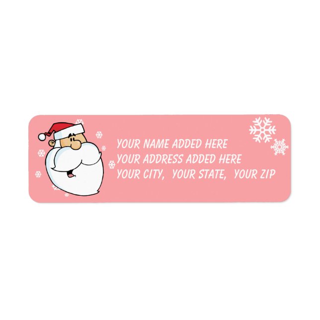 Étiquettes d'adresse de retour père Noël et Snowfl (Devant)