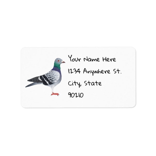 Étiquettes d'adresse de retour Pigeon (Devant)