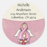 Étiquettes d'adresse de retour Pink Ribbon Angel D