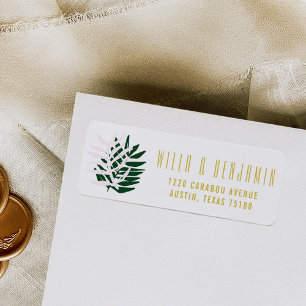 Étiquettes d'adresse de retour pour mariage Palm G
