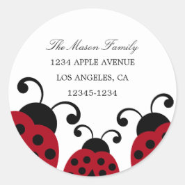 Étiquettes d'adresse de retour Red Ladybug