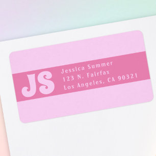 Étiquettes d'adresse de retour rose mou