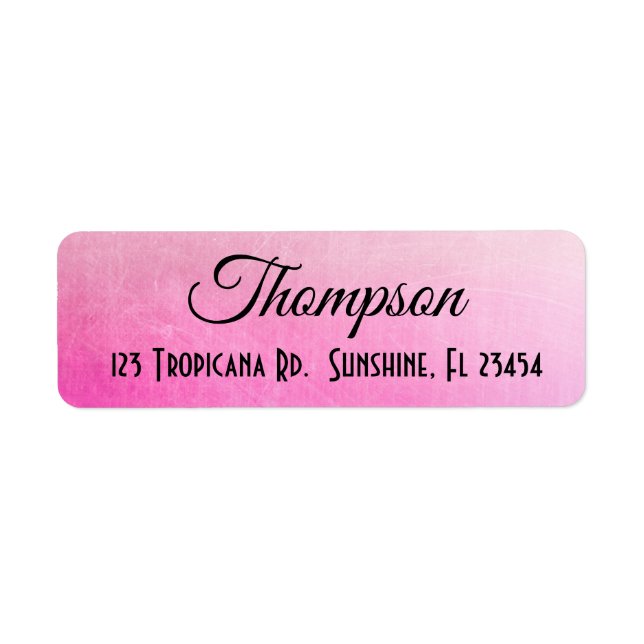 Étiquettes d'adresse de retour rose personnalisée (Devant)