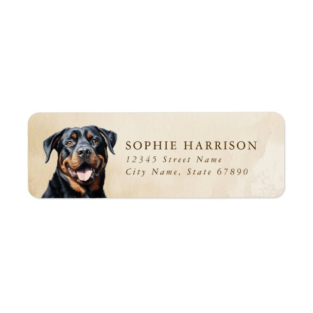 Étiquettes d'adresse de retour Rottweiler (Devant)