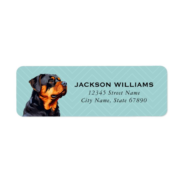 Étiquettes d'adresse de retour Rottweiler (Devant)