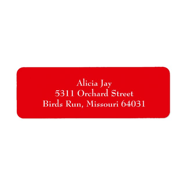 Étiquettes d'adresse de retour rouge et blanc (Devant)