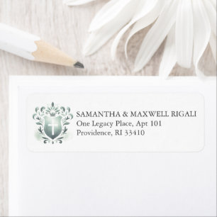 Étiquettes d'adresse de retour Sage Green Crest