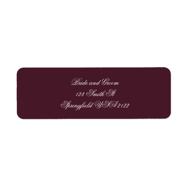Étiquettes d'adresse de retour Script Élégant (Devant)