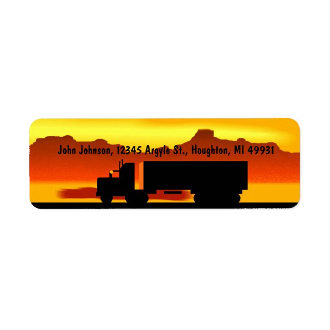 Étiquettes d'adresse de retour semi-Sundown Trucki (Devant)