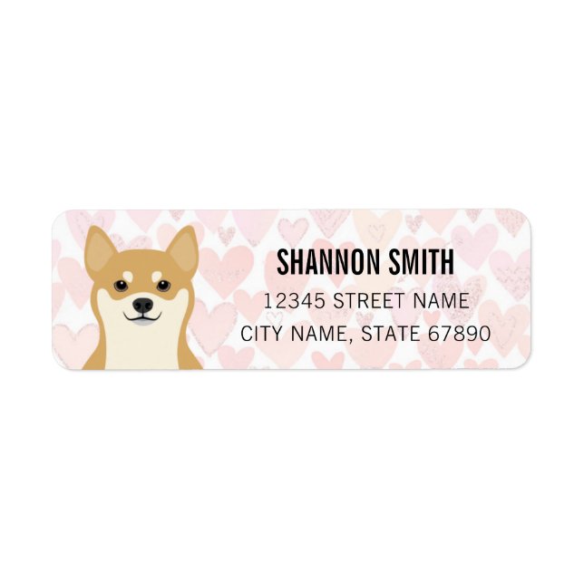 Étiquettes d'adresse de retour Shiba Inu (Devant)