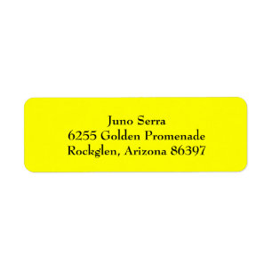 Étiquettes d'adresse de retour simple et jaune