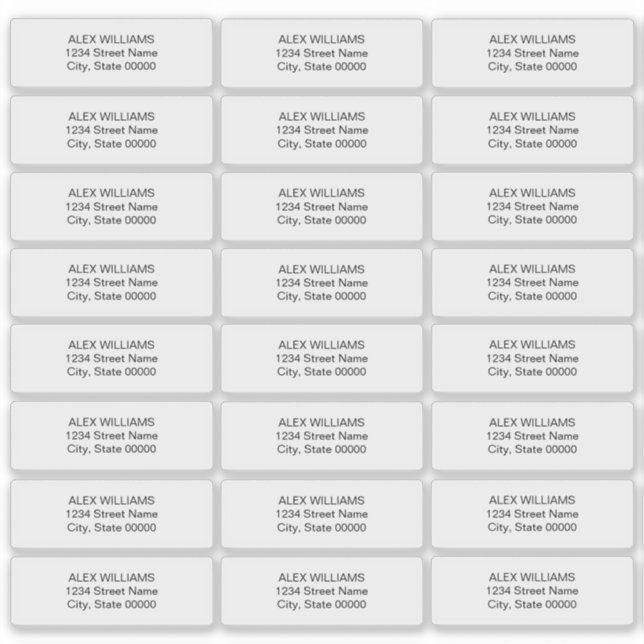 Étiquettes d'adresse de retour simples et transpar (Devant)