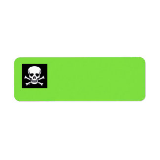 Étiquettes d'adresse de retour Skull n Bones vert 