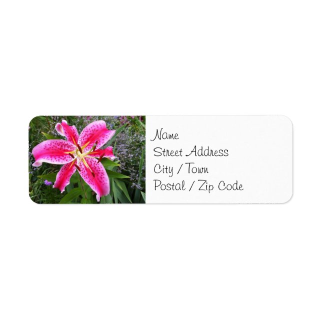 Étiquettes d'adresse de retour - Stargazer Lily (Devant)