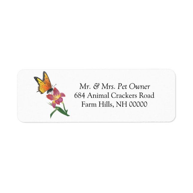Étiquettes d'adresse de retour Stickers Papillons  (Devant)