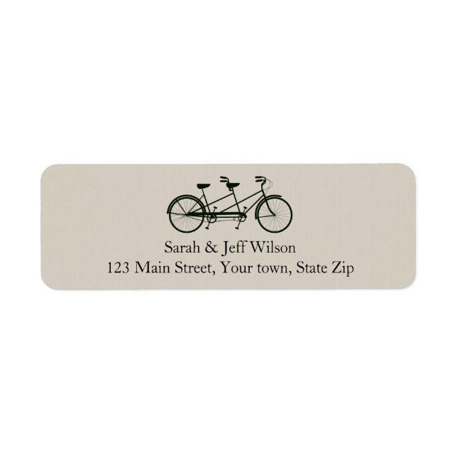 Étiquettes d'adresse de retour Tandem Bicycle Taup (Devant)