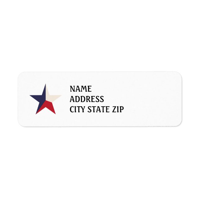 Étiquettes d'adresse de retour Texas Star (Devant)