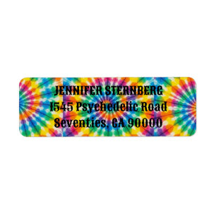Étiquettes d'adresse de retour Tie Dye Psychedeliq