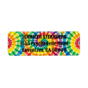 Étiquettes d'adresse de retour Tie Dye Psychedeliq