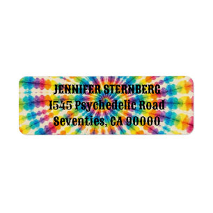 Étiquettes d'adresse de retour Tie Dye Psychedeliq