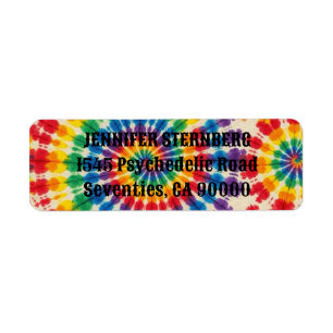 Étiquettes d'adresse de retour Tie Dye Psychedeliq