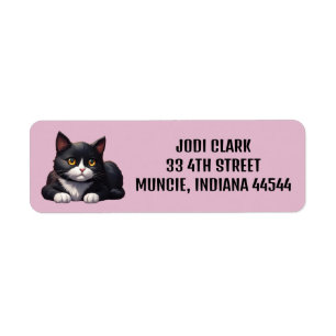 ÉTIQUETTES D'ADRESSE DE RETOUR TUXEDO CAT