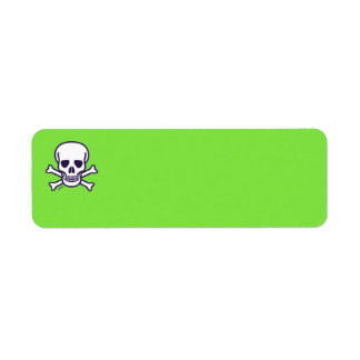 Étiquettes d'adresse de retour vertes Skull n Bone