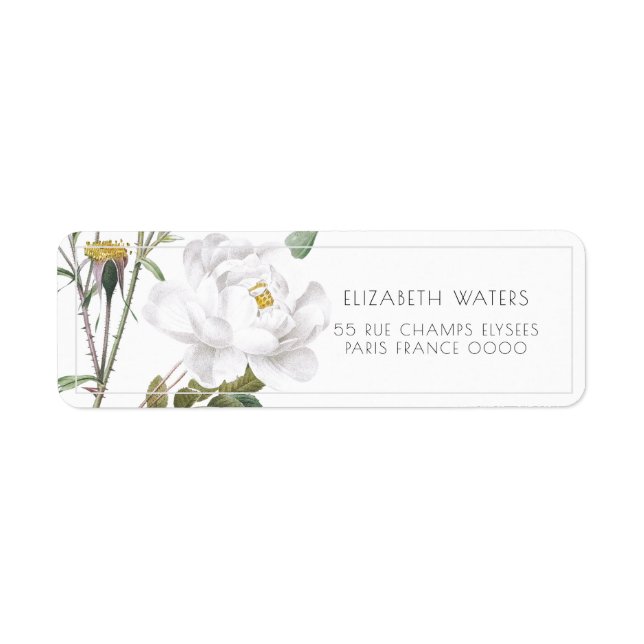 ÉTIQUETTES D'ADRESSE DE RETOUR vintage ROSE (Devant)