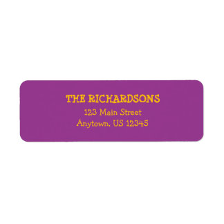 Étiquettes d'adresse de retour violet orange