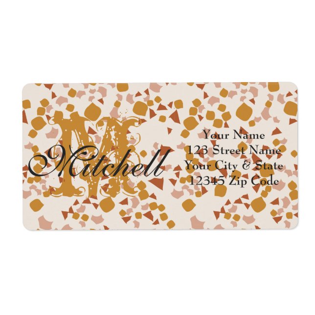 Étiquettes d'adresse d'expédition en terrazzo pers (Devant)