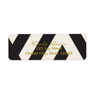 Étiquettes d'adresse d'invitation Crème Noir Blanc