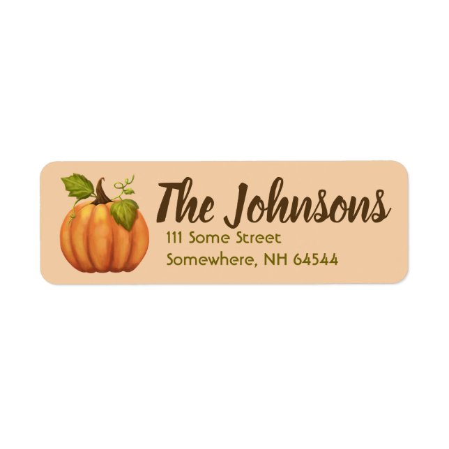 Étiquettes d'adresse du Citrouille d'automne Autom (Devant)