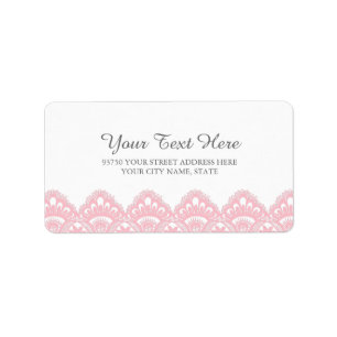Étiquettes d'adresse en dentelle rose élégante