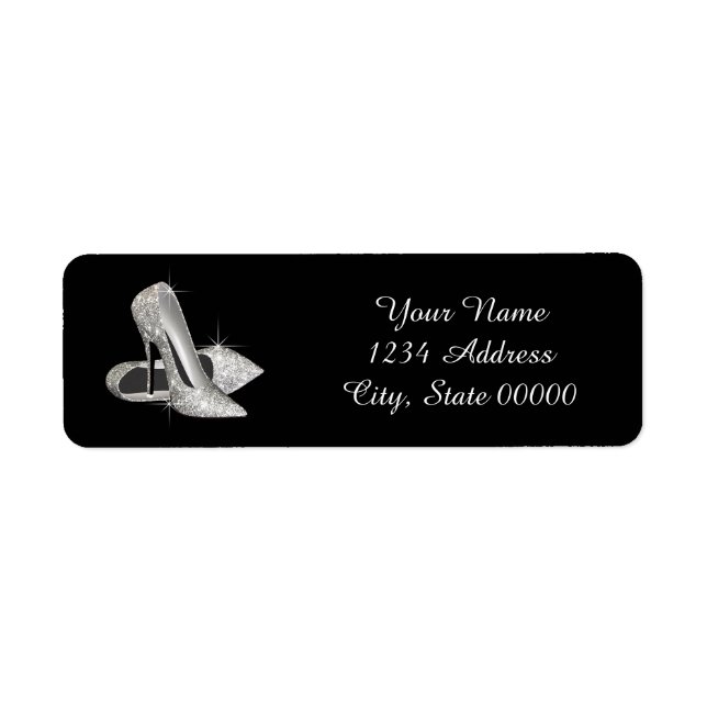 Étiquettes d'adresse en forme de chaussure à talon (Devant)
