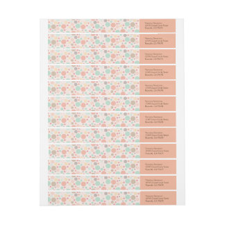 Étiquettes d'adresse enveloppantes à pois confetti