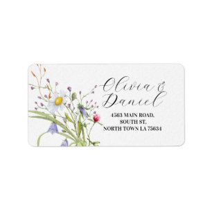 Étiquettes d'adresse Fleurs Fleurs sauvages Mariag