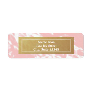 Étiquettes d'adresse modernes chic rose pêche et o