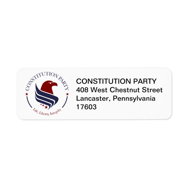 Étiquettes d'adresse, Parti constitutionnel (Devant)